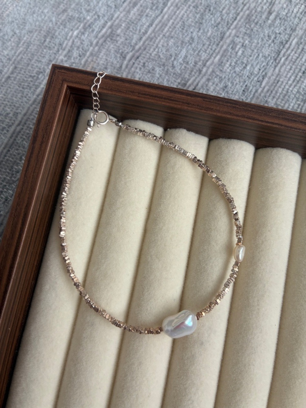 Sterling Silver Pearl Bracelet, Delicate Beaded Bracelet, Minimal Everyday